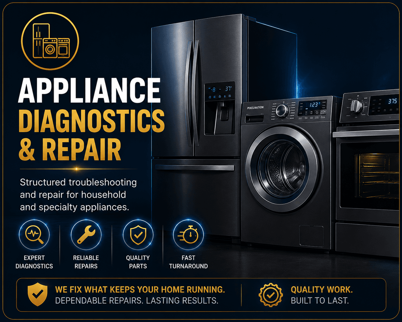 Appliance repair in Emporia Kansas — refrigerator, washer, dryer, and oven diagnostics