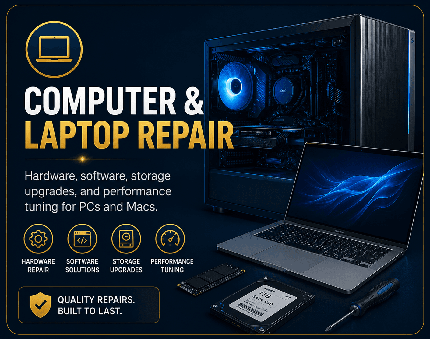 Computer and laptop repair in Emporia Kansas — diagnostics, hardware, and software service